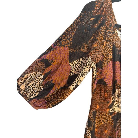 Farm Rio for Anthropologie Animalia Mirana Jumpsuit XS Jumper Romper in Brown Mo - Picture 13 of 14